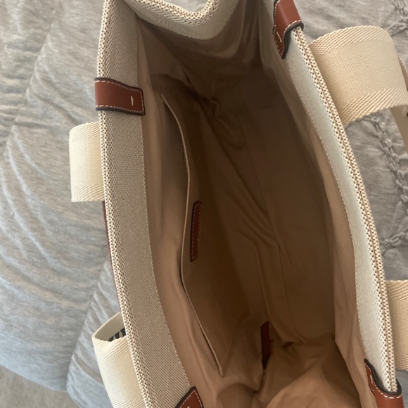 Chloe Cream and Brown Tote Bag - Picture 3 of 5